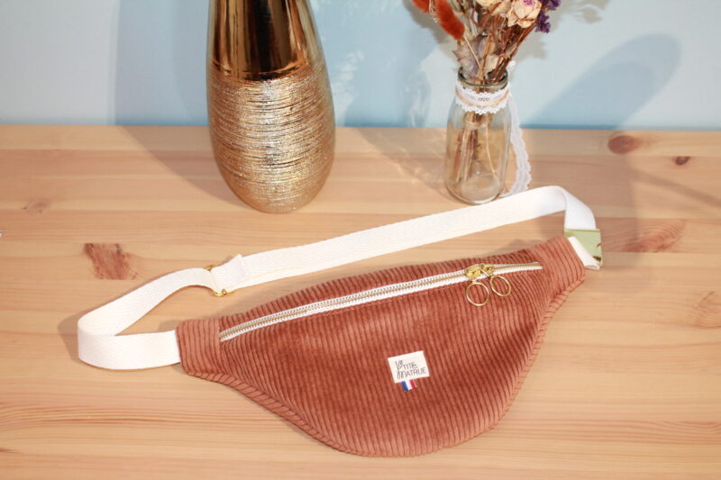 Sac banane standard velours rouille