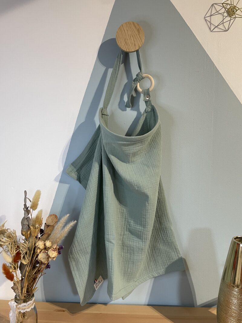 tablier allaitement tissu biologique vert eucalyptus