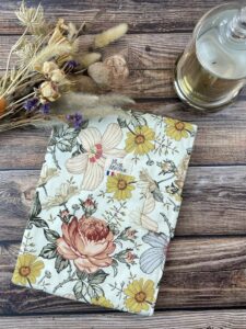 Pochette livre broché grosse fleur