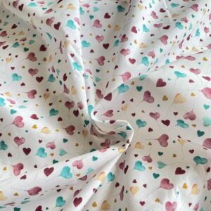 tissu coton coeur
