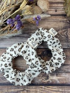 chouchou leopard en tissu en coton