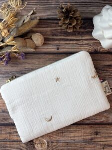Pochette plate en double gaze de coton douce nuit