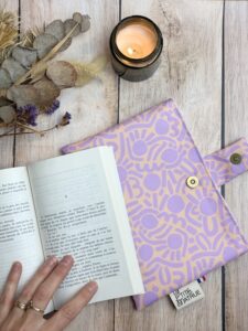 Pochette livre de poche faite main collection Love mum soleil, tissu imperméable