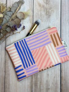 pochette plate faite main collection Love mum rayure